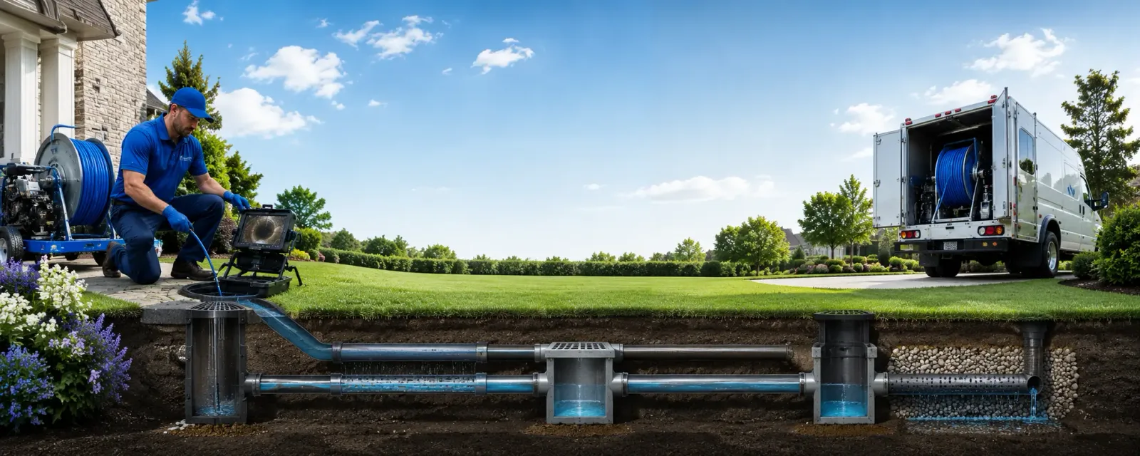 Outdoor drain cleaning information for South Kent, CT